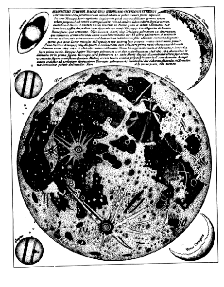 La carta lunare realizzata da Eustachio Divini nel 1649